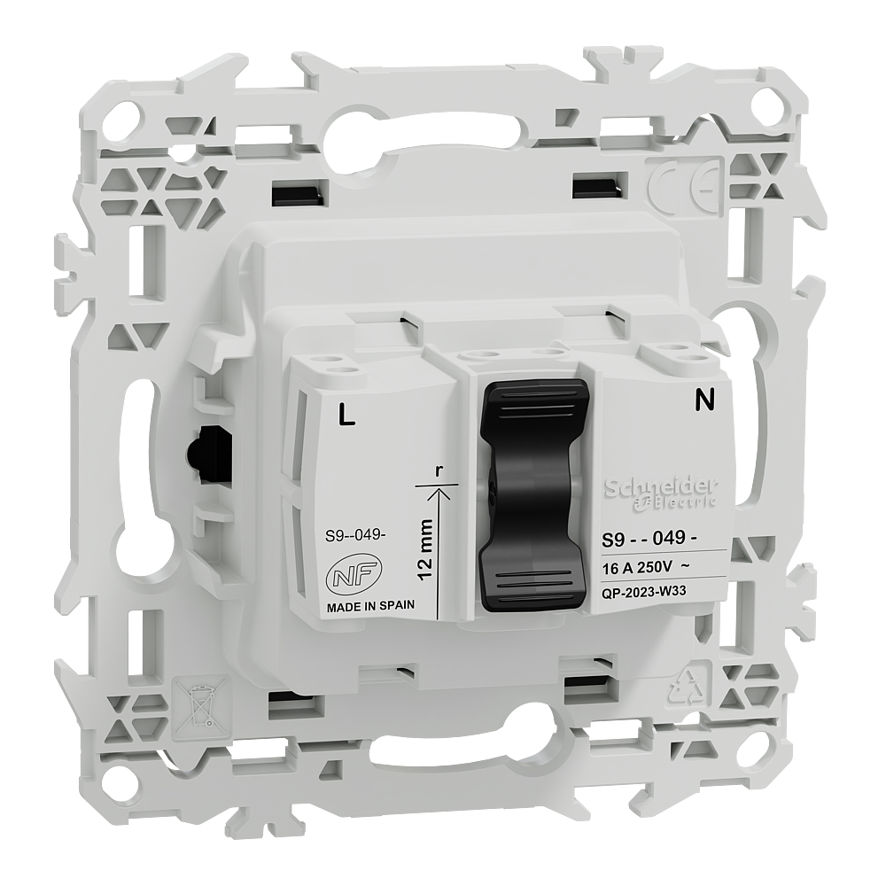 Odace prise 2P+T rénovation noir